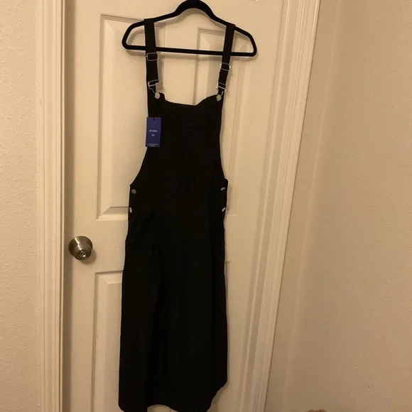 67. XS Women's Casual Loose A Line Long Suspender Skirt Overall Pinafore Dress - Picture 4 of 8